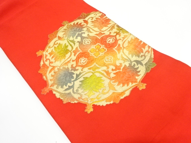 アンティーク　華紋模様織り出し名古屋帯（着用可）